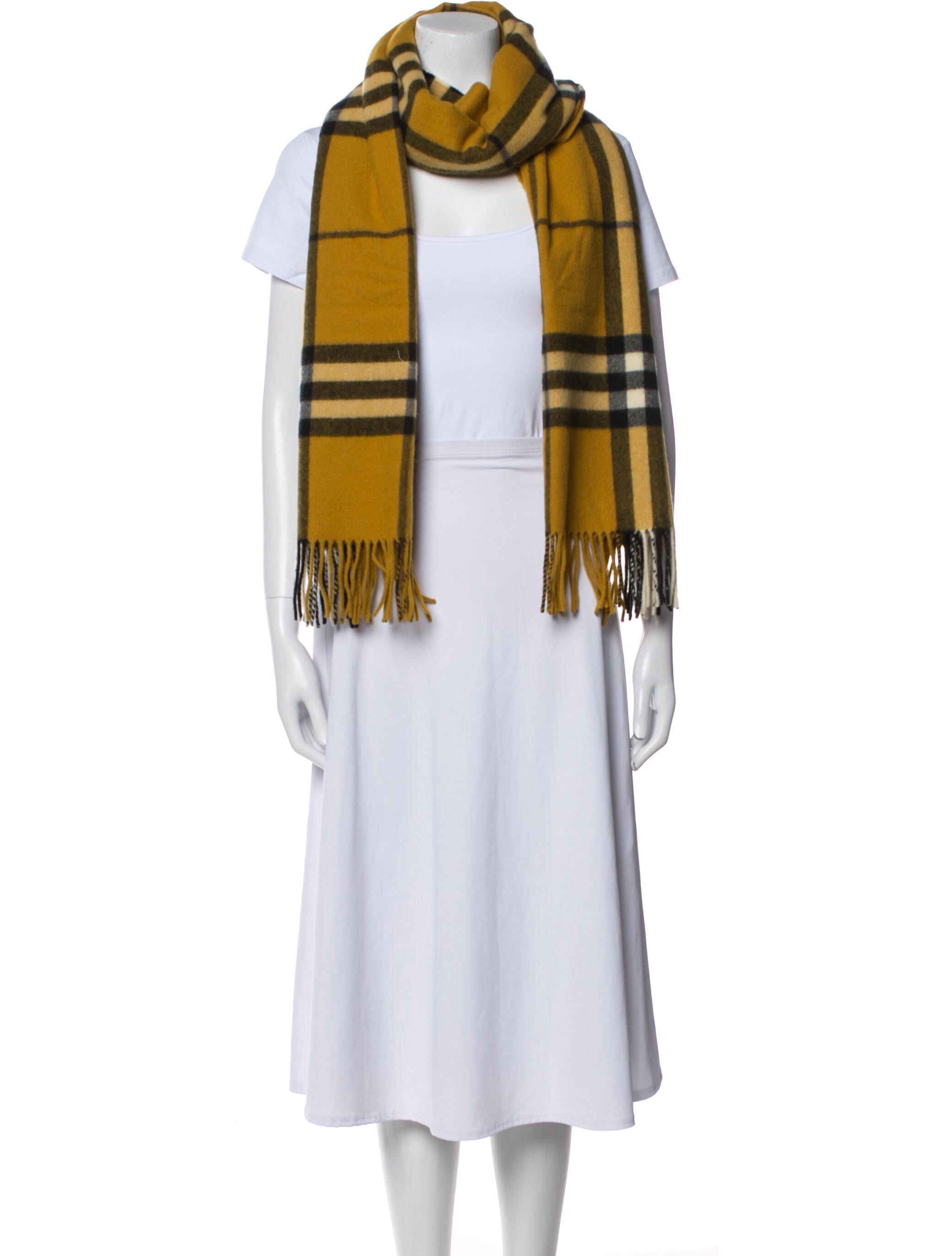 Burberry Cashmere House Check Pattern Scarf
